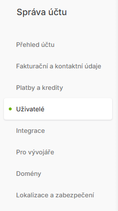 Ecomail - správa uživatelů